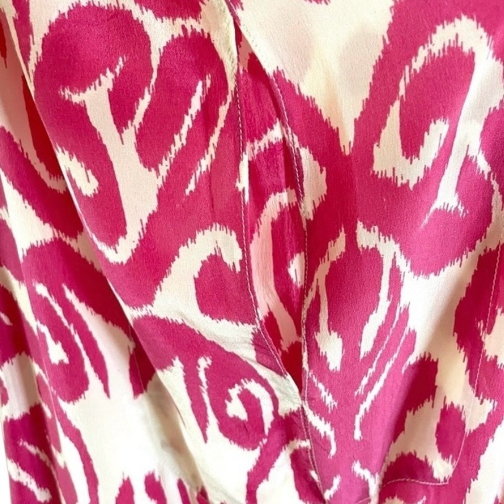 Sheridan French Silk Ikat Maxi Dress Pink Resort Size 4 Melissa - Picture 5 of 7